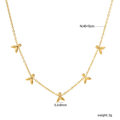 18K Gold Mini Fishtail Charm Necklace | 40+5cm Adjustable Chain | 5.2×6mm Fishtail Accents | Wholesale (MOQ 12)