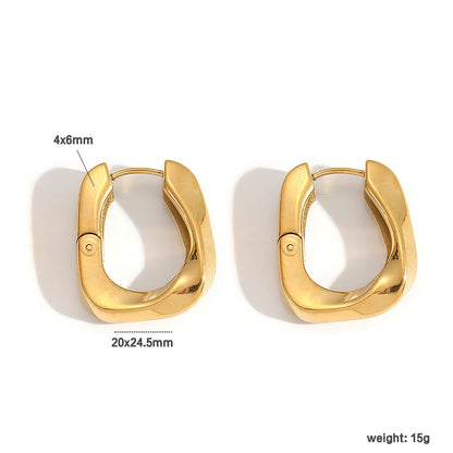 Wholesale Sculpted Square Hoop Earrings (Gold/Silver) | 20x24.5mm Statement Size | 4x6mm Chunky Profile | MOQ 12