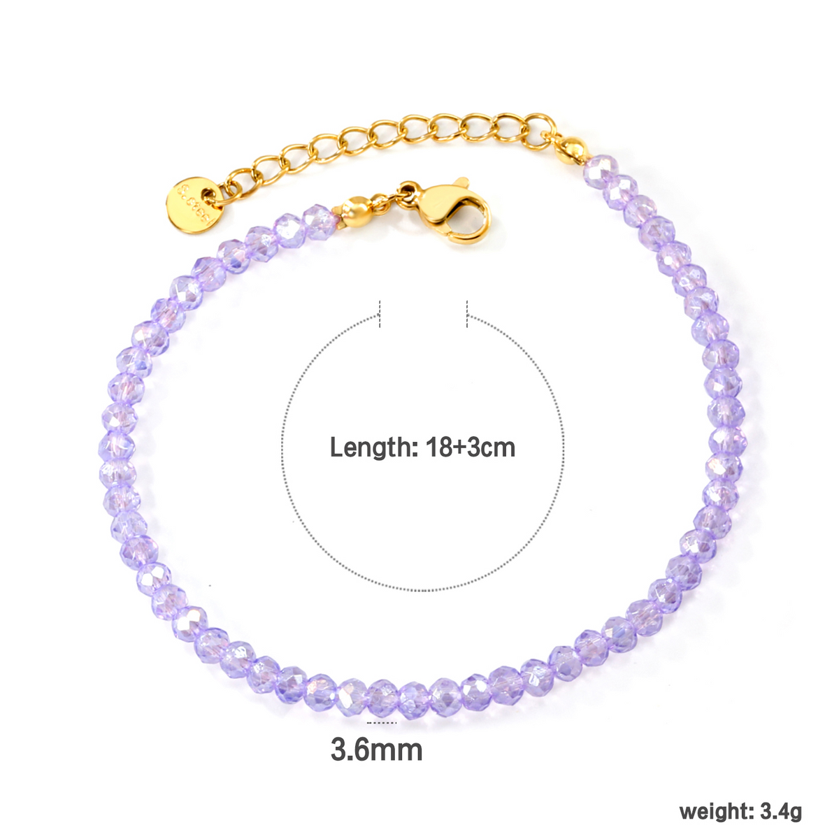 Colorful Beaded Bracelet |18k Gold Plated Stainless Steel Chain Bracelet for Women | MOQ 12