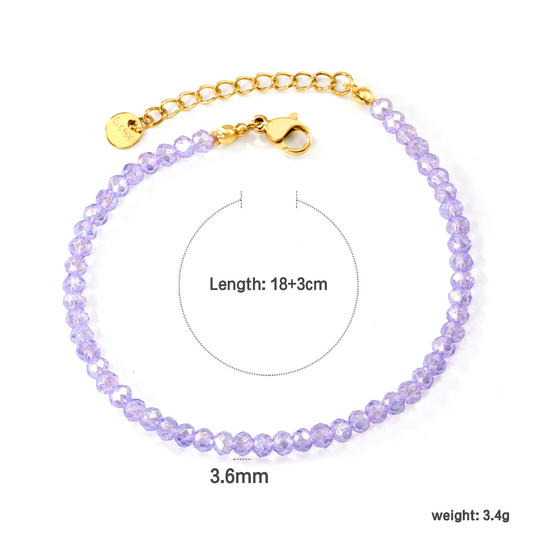 Colorful Beaded Bracelet |18k Gold Plated Stainless Steel Chain Bracelet for Women | MOQ 12