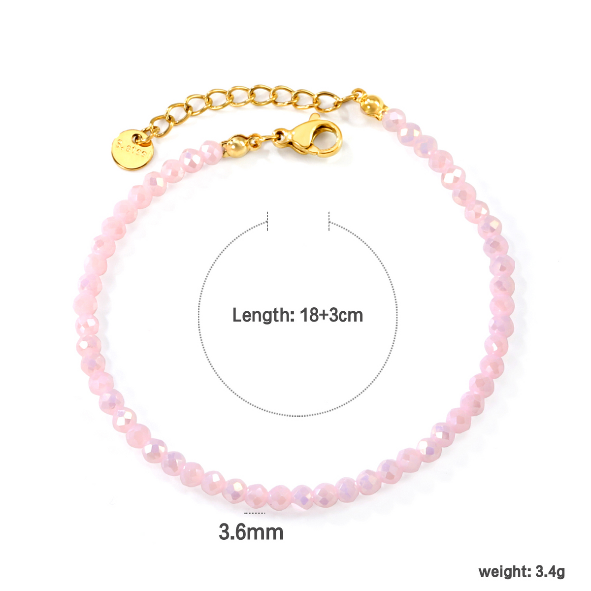 Colorful Beaded Bracelet |18k Gold Plated Stainless Steel Chain Bracelet for Women | MOQ 12