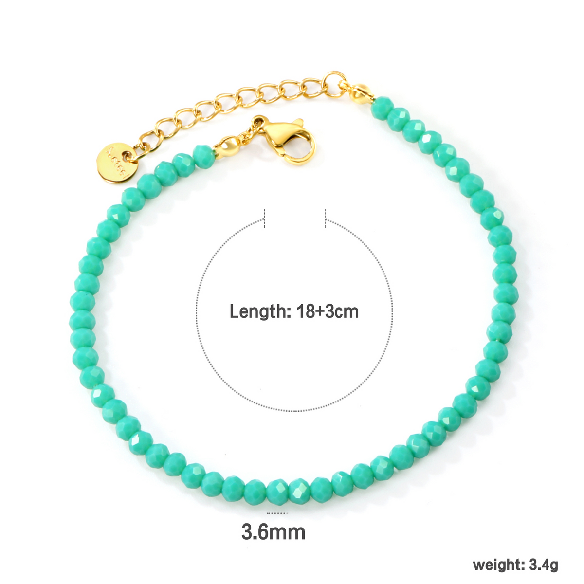 Colorful Beaded Bracelet |18k Gold Plated Stainless Steel Chain Bracelet for Women | MOQ 12