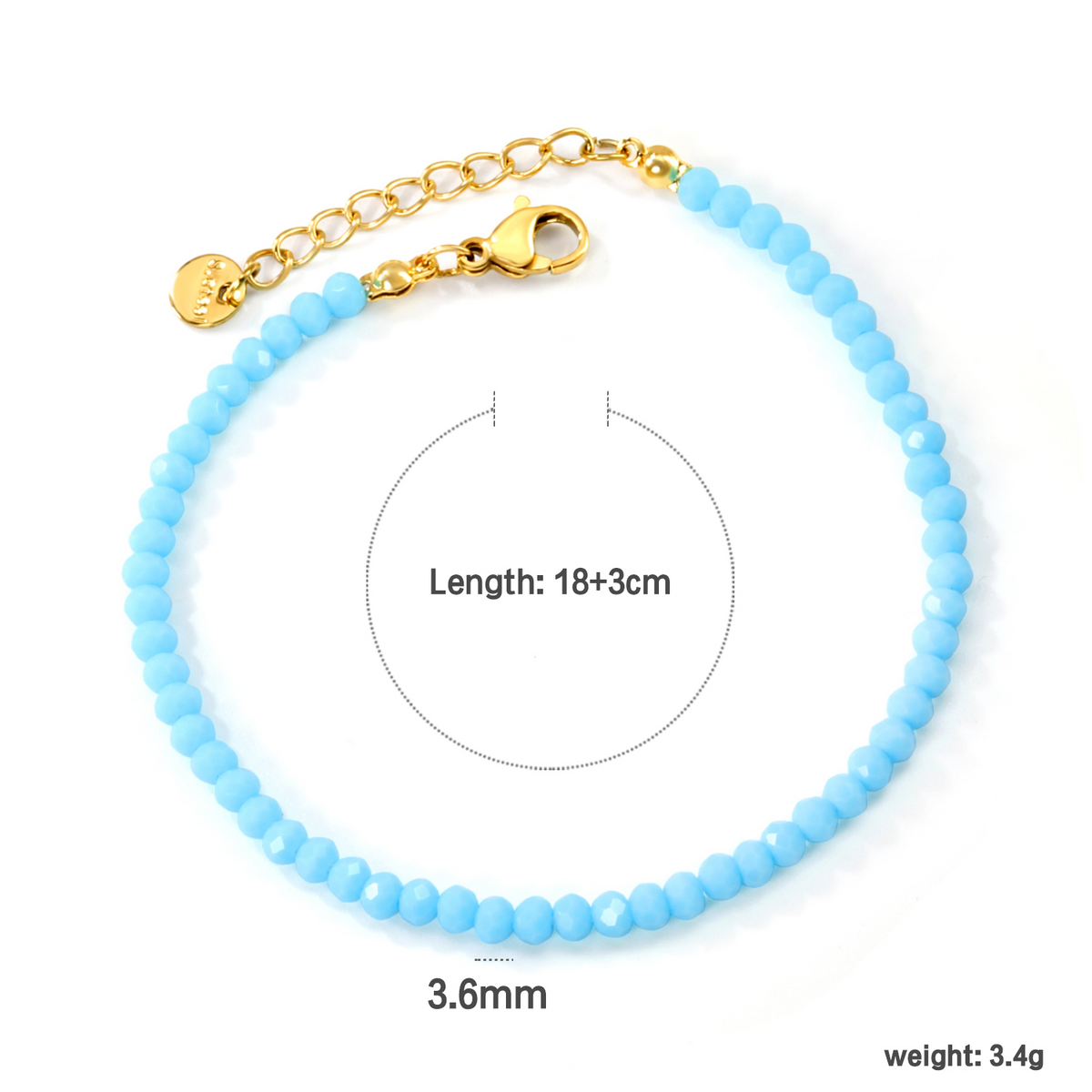 Colorful Beaded Bracelet |18k Gold Plated Stainless Steel Chain Bracelet for Women | MOQ 12