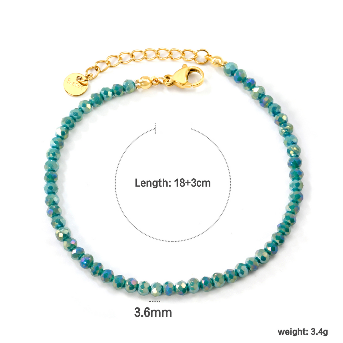 Colorful Beaded Bracelet |18k Gold Plated Stainless Steel Chain Bracelet for Women | MOQ 12