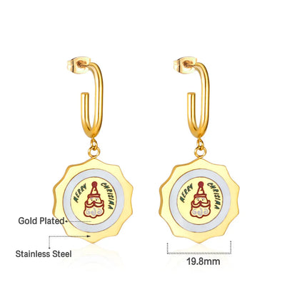 🔔 Wholesale Christmas Earrings Collection | Various Holiday Designs in One Set | Santa, Tree, Snowflake & More | Gold Plated Stainless Steel Studs