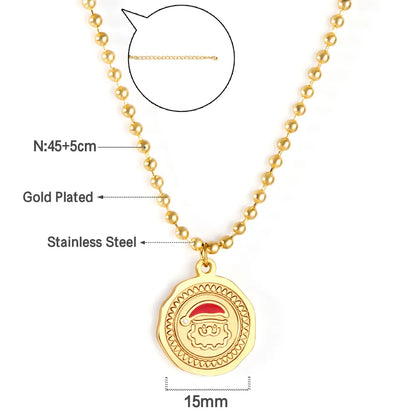 🎁 Wholesale Christmas Charm Necklace | Santa/Tree/Star/Snowflake Pendants | Gold or Rose Gold Plated Stainless Steel Chain | Holiday Gift Jewelry