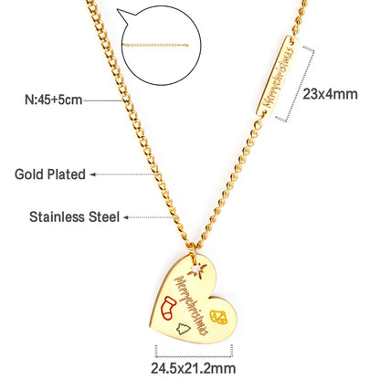 🎁 Wholesale Christmas Charm Necklace | Santa/Tree/Star/Snowflake Pendants | Gold or Rose Gold Plated Stainless Steel Chain | Holiday Gift Jewelry