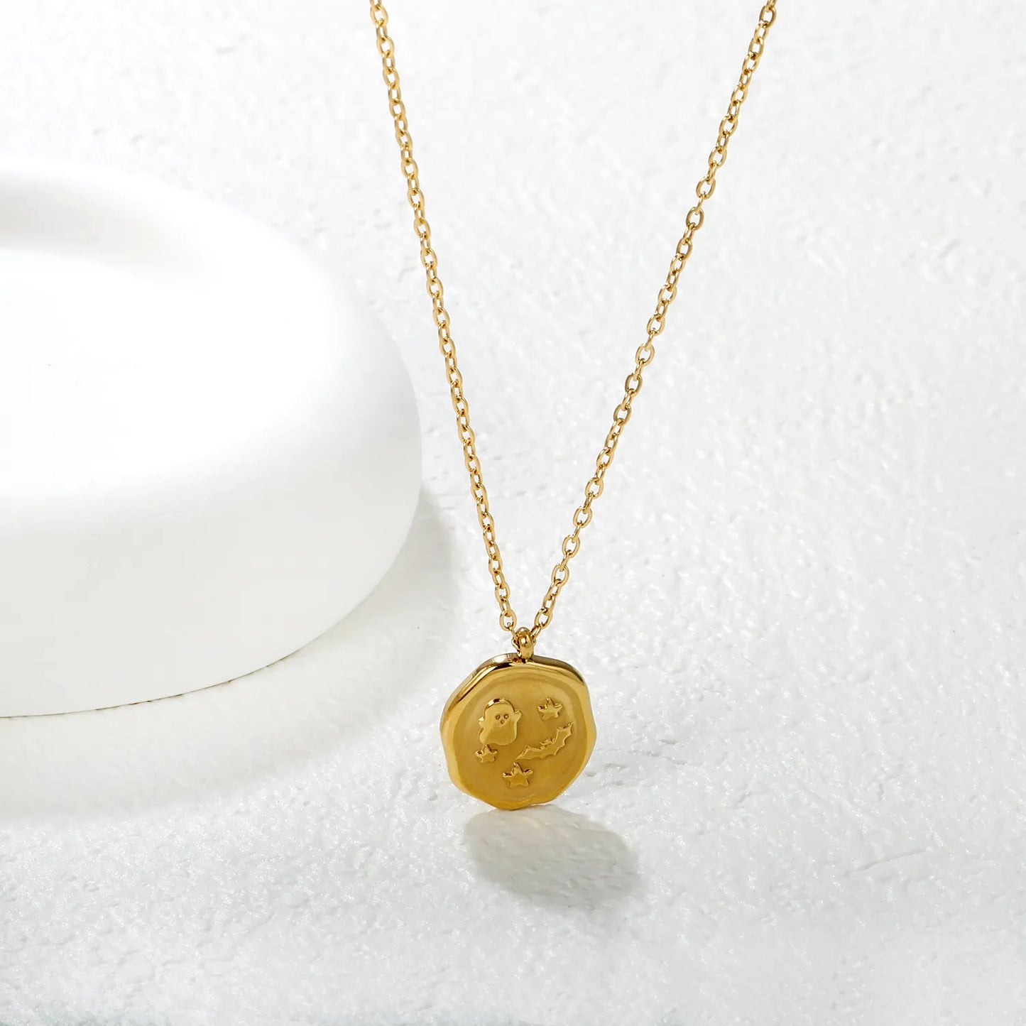 ✨ 18k gold plated 42+5cm 14.6x16.2mm Stainless Steel Necklaces Wholesale (10+ Pieces) | Hypoallergenic & Tarnish-Free 🌍 | Trendy Pendants & Chains