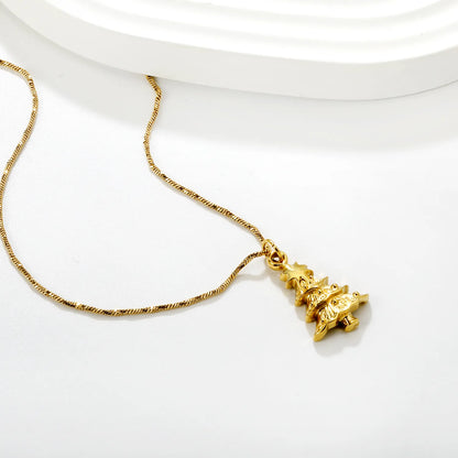 🎄✨ 18k gold plated 45+5cm Christmas tree pendant Stainless Steel Necklaces Wholesale (10+ Pieces) | Hypoallergenic & Tarnish-Free 🌍 | Trendy Pendants & Chains
