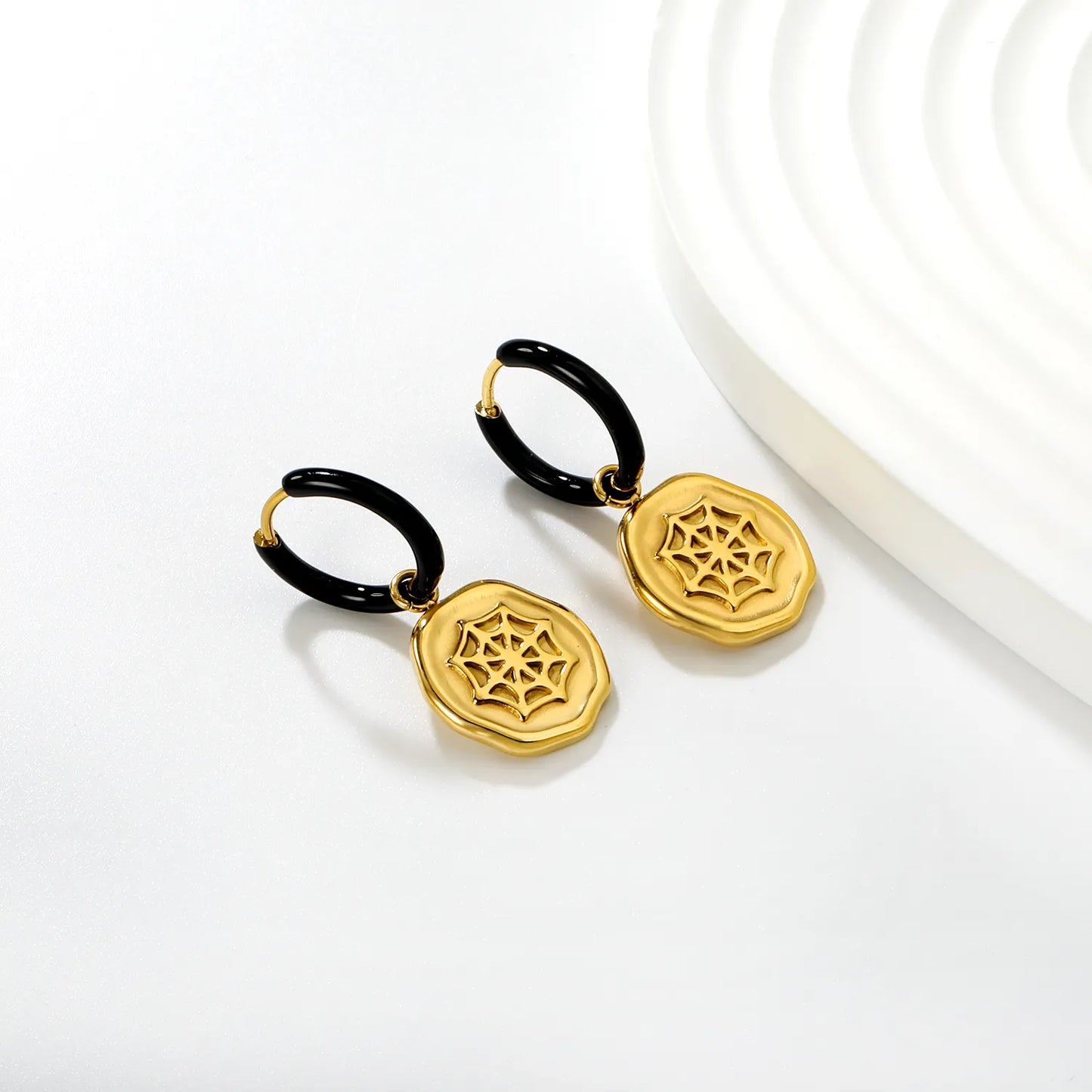 ✨ Wholesale Gold Disc Hoop Earrings | 14.6x16.2mm Round Design | Surgical Steel Minimalist Earrings | Everyday Elegant Jewelry