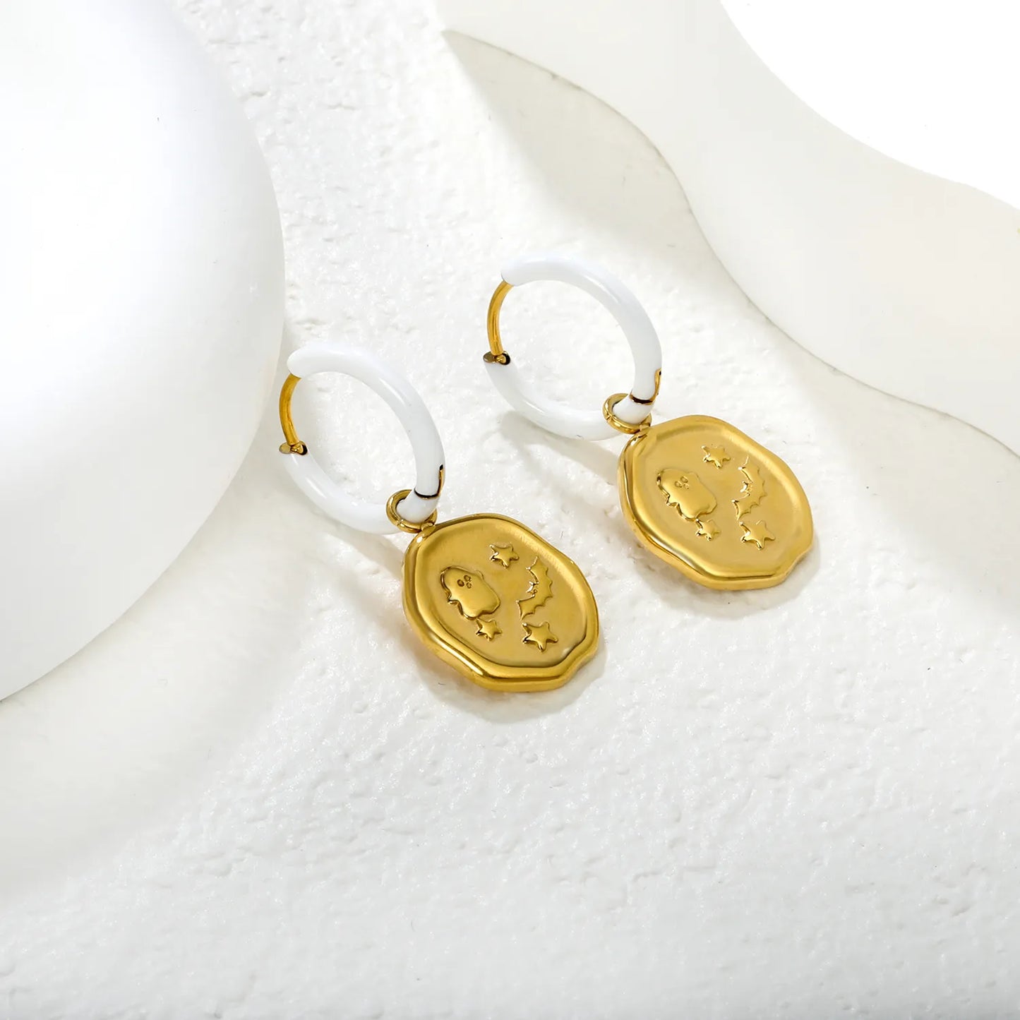 ✨ Wholesale Gold Disc Hoop Earrings | 14.6x16.2mm Round Design | Surgical Steel Minimalist Earrings | Everyday Elegant Jewelry