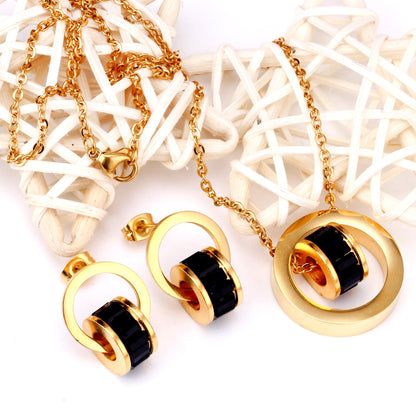 Gold Bezel Set with Black, White & Pink Diamonds