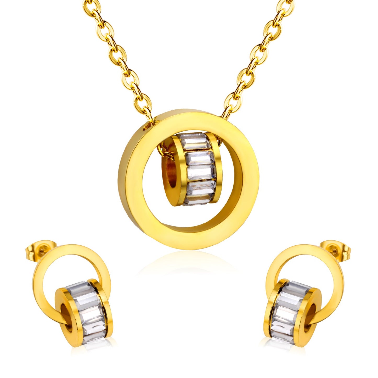 Gold Bezel Set with Black, White & Pink Diamonds