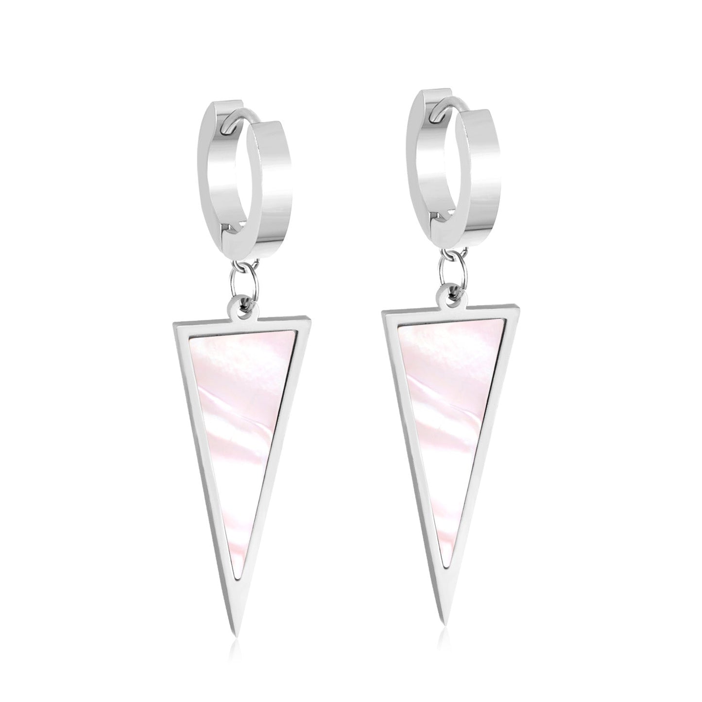 Hoop Earing Korean Style Traingle Shell Stainless Steel Drop Earrings Fashion Jewelry2020 Set For Women Brinco