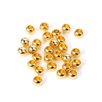 ASON 100pcs/Lot Gold/Silver Color Stainless Steel Spacer Beads Loose Ball for Necklace Bracelet DIY Jewelry Making Supplies