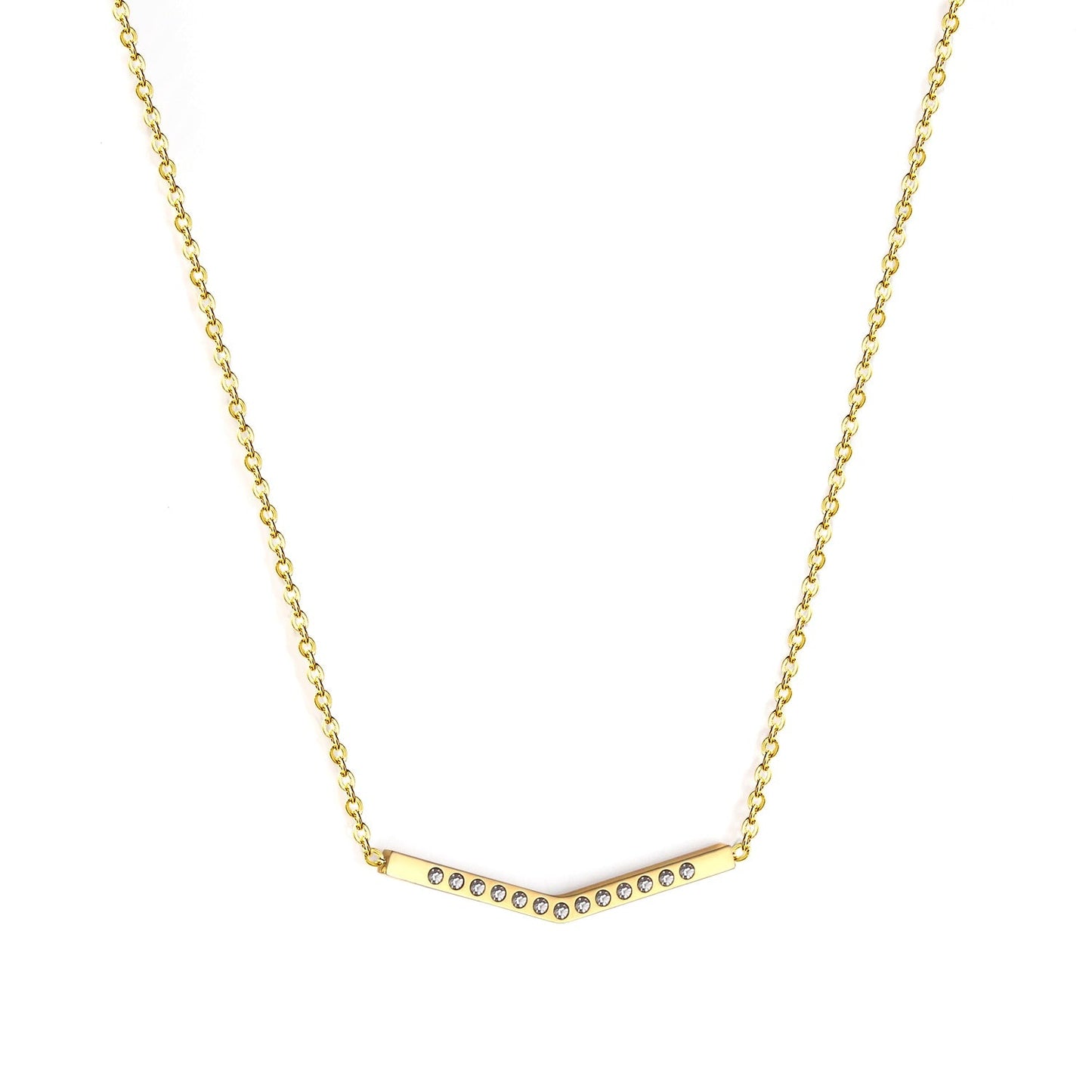 Star Zircon Gold color Pendants Necklaces Set For Girl Stainless Steel Collars Choker Necklace Women 2020 In bulk