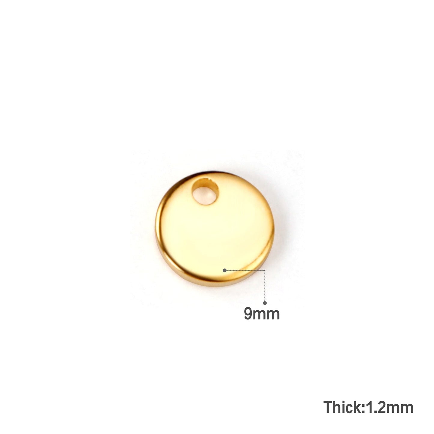 ASON 100pcs Single Hole Disc Pendant Round Stainless Steel  Charm For Necklace Bracelet DRY Handmade Jewelry Making Supplies