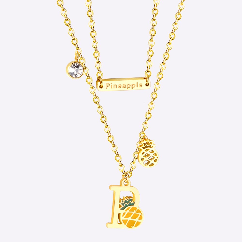 New Arrival Vegetable Food Cartoon Double Chain Pendant Necklace For Girls Fashion Chain Jewellry Necklace choker