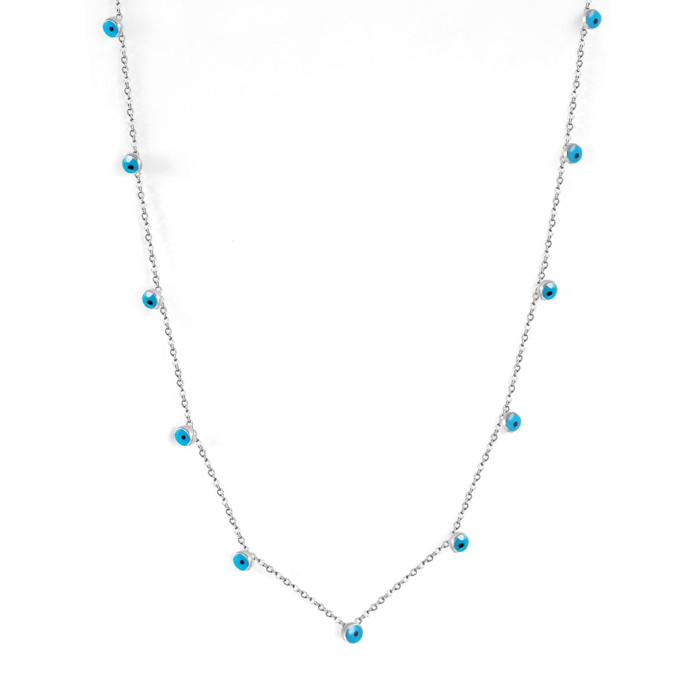 Blue Turkish Eyes Jewelry Evil Eyes Necklaces For Woman Stainless Steel Choker Fashion Aesthetic Eyes Strange Thing