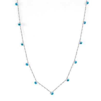 Blue Turkish Eyes Jewelry Evil Eyes Necklaces For Woman Stainless Steel Choker Fashion Aesthetic Eyes Strange Thing