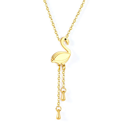 ASON Gold Color Bird Pendant Necklace Stainless Steel Non-Allergic Choker for Women Fashion Jewelry Party Gift Accessory