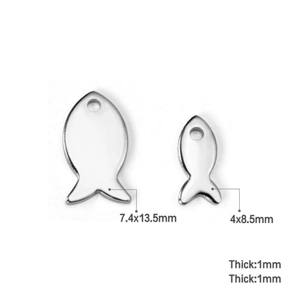 ASON 100pcs/lot Ladies Pendant Fish Shape Pendant Wholesale Stainless Steel For Necklace Bracelet Jewelry Making Supplies