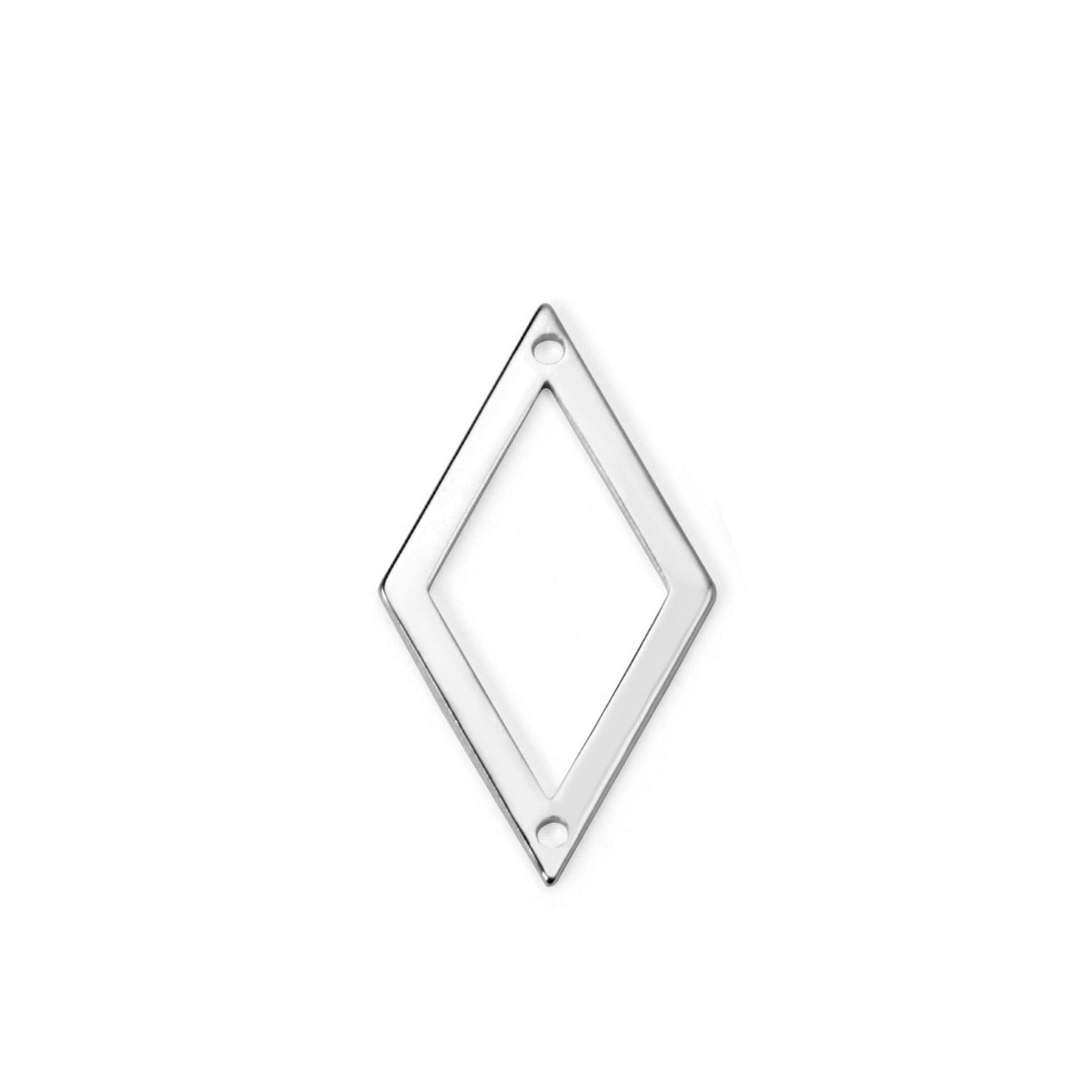 ASON 100 Pcs/Lot Rhombus Hollow Out Charms Extend Connector Charm With Holes Pendant Stainless Steel For Jewelry Making Supplies