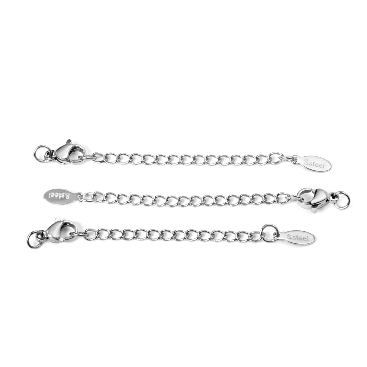 ASON 10pcs/lot Extended Extension Gold Tail Chain Stainless Steel Lobster Clasps Connector DIY Jewelry Making Bracelet Necklaces