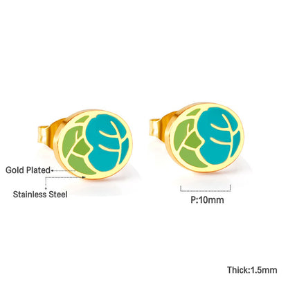 ASON Cute Vegetable Shape Cartoon Earrings 316L Stainless Steel Unusual Small Stud Earrings for Women Fashion Jewelry