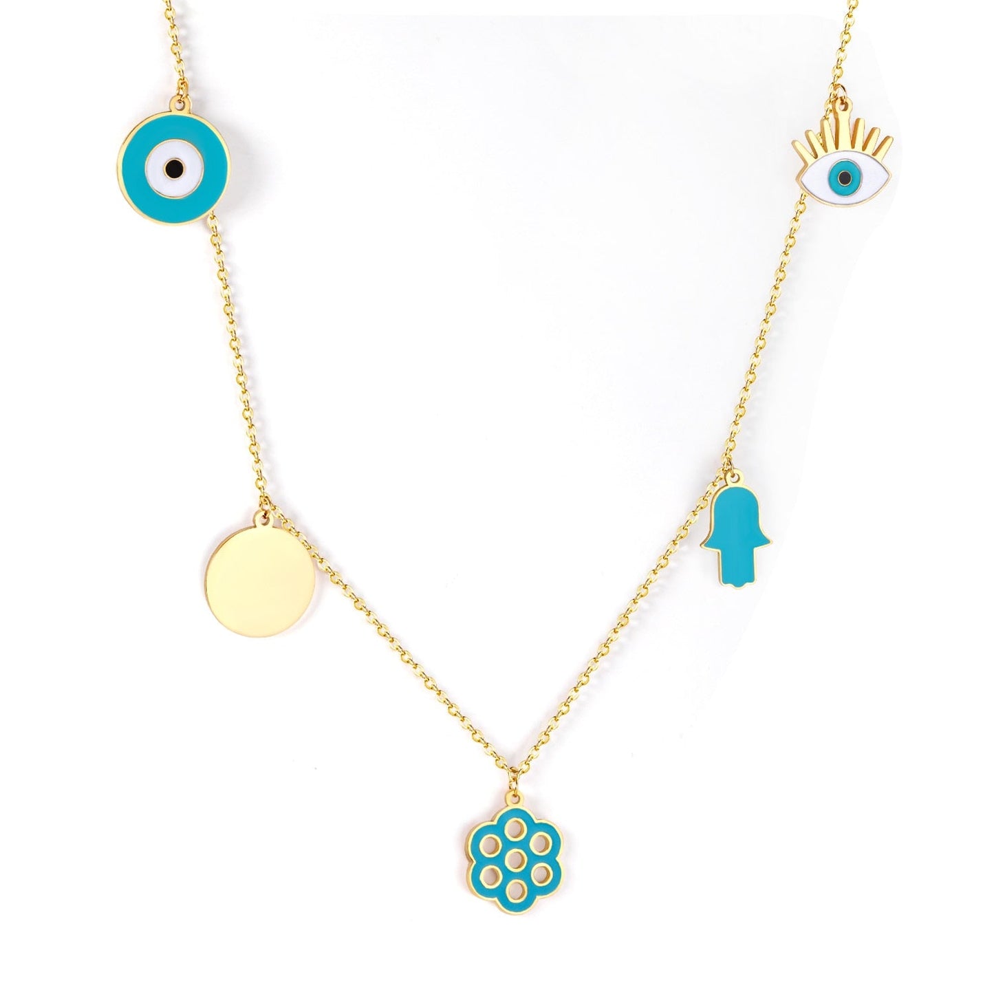 Blue Turkish Eyes Jewelry Evil Eyes Necklaces For Woman Stainless Steel Choker Fashion Aesthetic Eyes Strange Thing