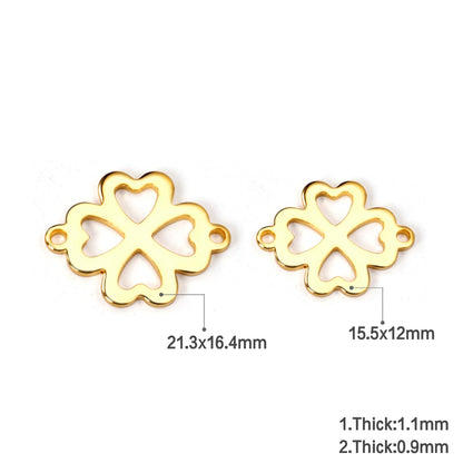 ASON 100pcs/Lot  Stainless Steel Charms Gold Silver Color Flower Shape Pendants For Necklaces DIY Jewelry Wholesale Accessories