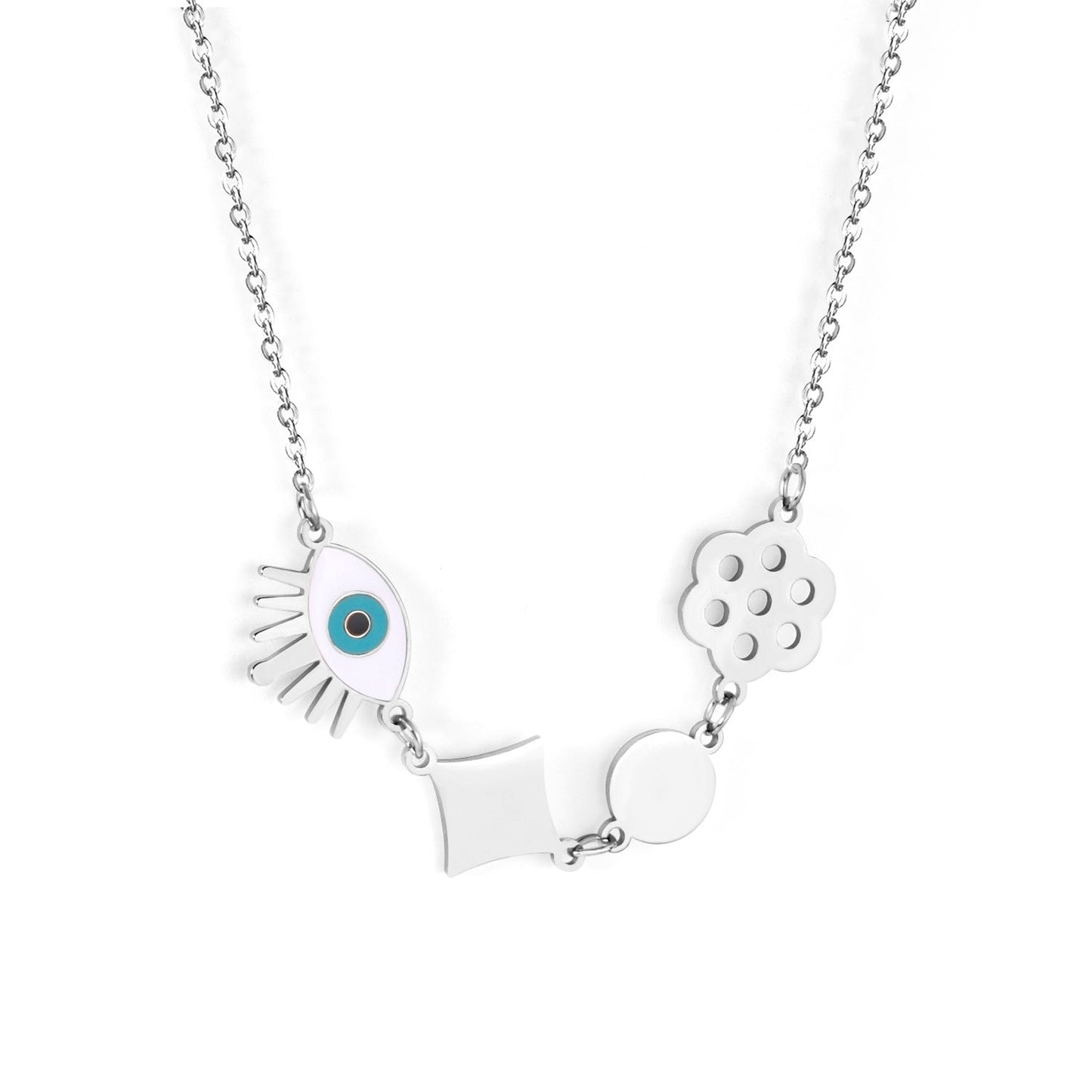 Blue Turkish Eyes Jewelry Evil Eyes Necklaces For Woman Stainless Steel Choker Fashion Aesthetic Eyes Strange Thing