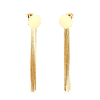 Vestido Jewelry Korean Style Wedding Tassel Drop Earrings Women Stainless Steel Dangle Earings Christmas Pendientes