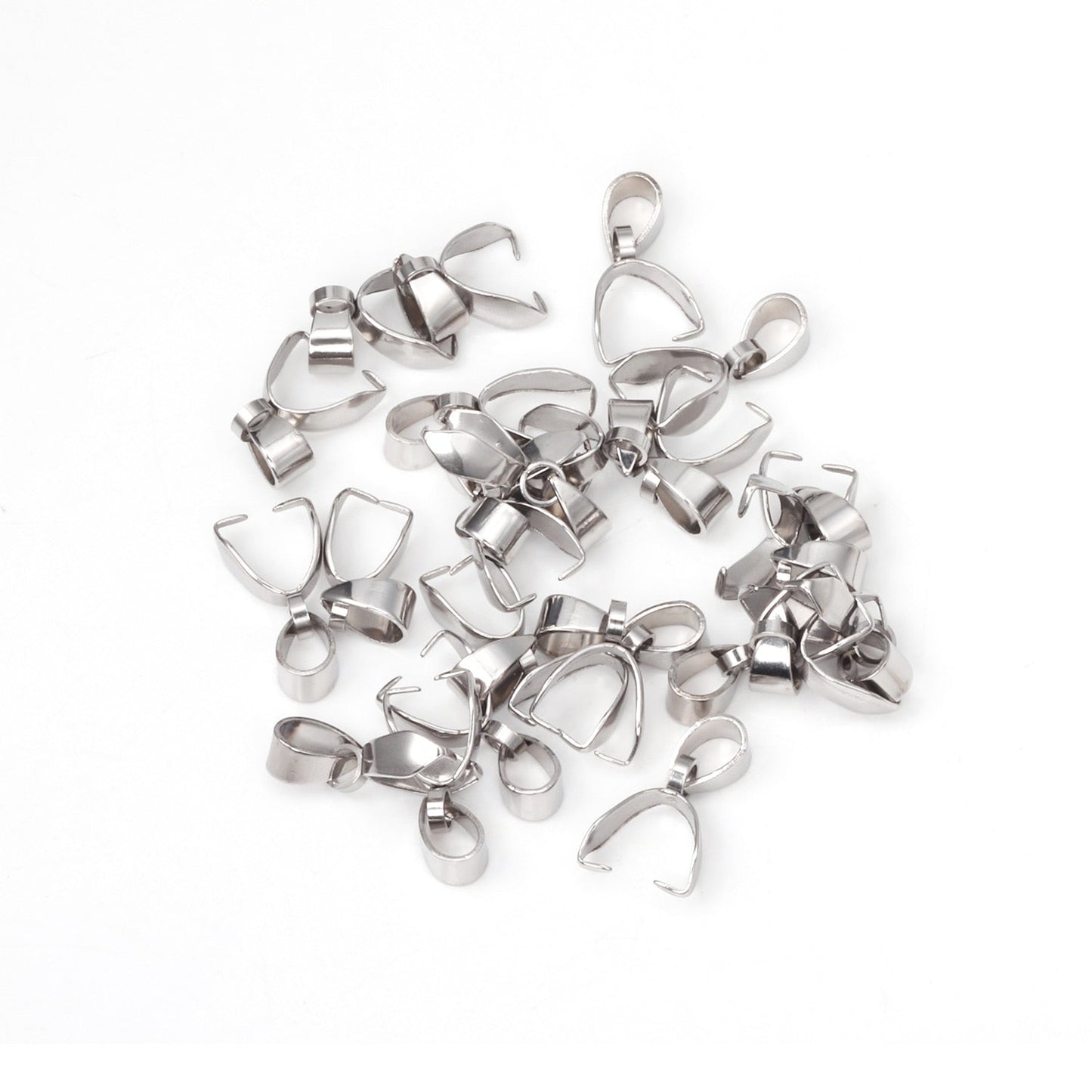ASON 100pcs Stainless Steel Pendant Buckle Melon Seeds Clasp Hook Necklace Connector Charm Clip Jewelry Finding for DIY Jewelry
