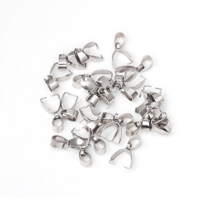 ASON 100pcs Stainless Steel Pendant Buckle Melon Seeds Clasp Hook Necklace Connector Charm Clip Jewelry Finding for DIY Jewelry