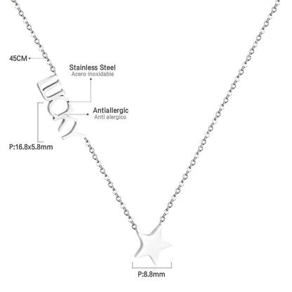 Fashion Jewelry Rose Gold "Love" Pendants Necklaces For Women 316L Stainless Steel Chains choker Necklace Set