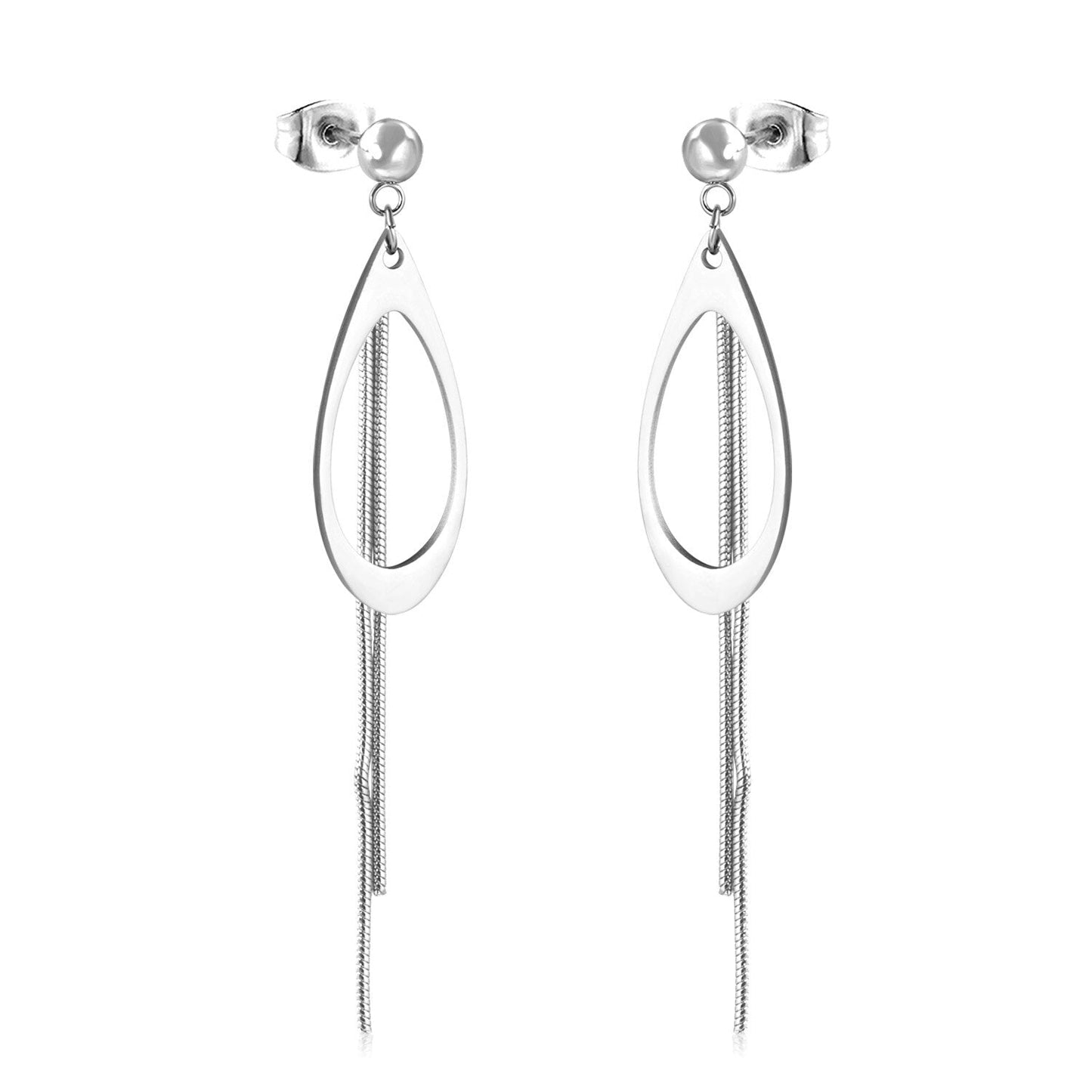 Vestido Jewelry Korean Style Wedding Tassel Drop Earrings Women Stainless Steel Dangle Earings Christmas Pendientes