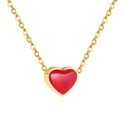 2022 Pink Heart Babygirl Choker Green Necklace Stainless Steel Chain Pendants Necklaces For Women Summer Jewelry