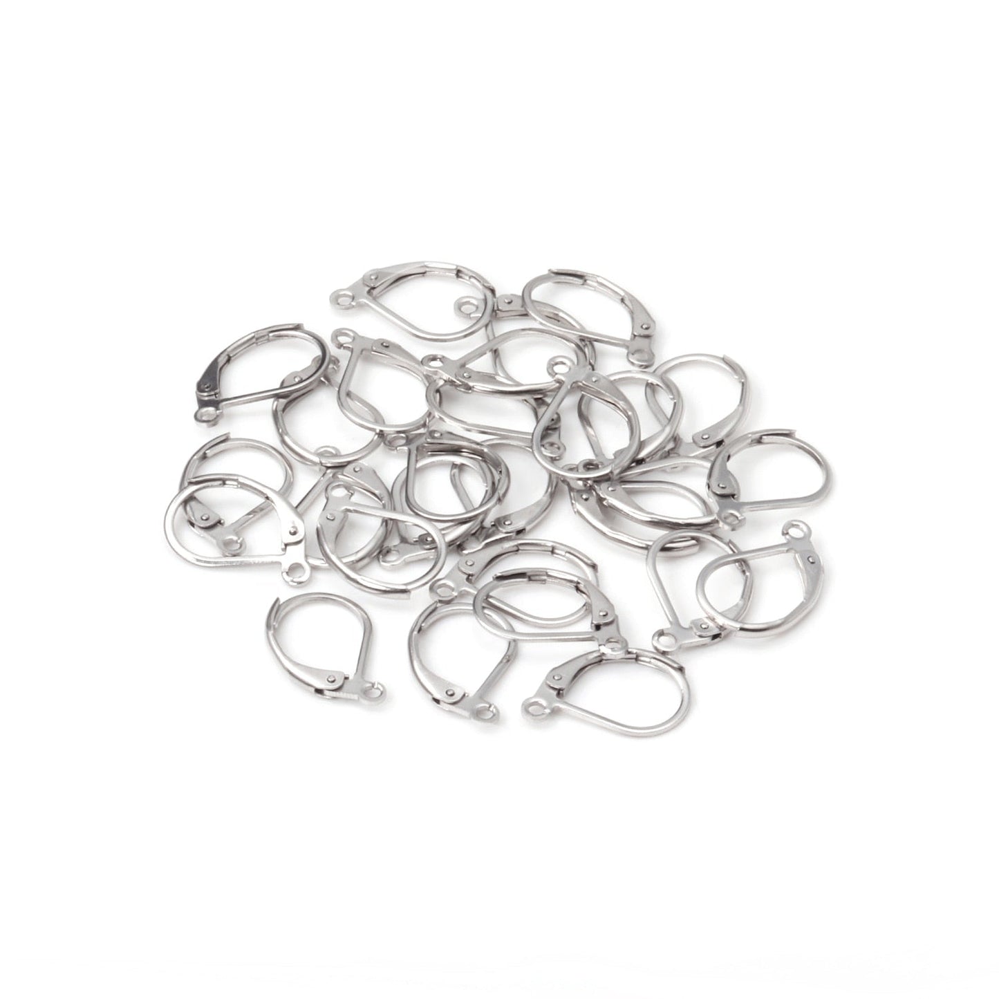 ASON 100pcs Gold Stainless Steel French Lever Earring Hooks Wire Settings Base Hoops Earrings Making DIY Hook Earrings Findings