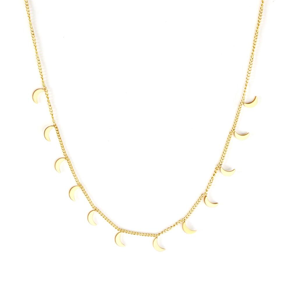 Bohemia Star Collier Elegant Stainless Steel Jewelry Flash Women's Chains Necklaces Office Lady Collars