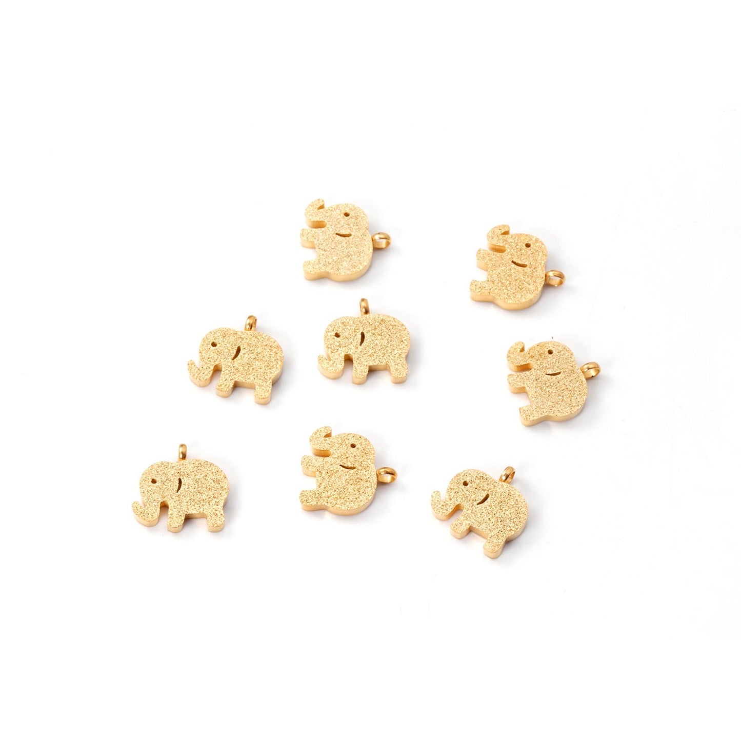 ASON 10pcs/Lot 12.5x9.5mm Gold Pendant Charms Stainless Steel Elephant For Necklace Bracelets DIY Jewelry Accessories Supplies