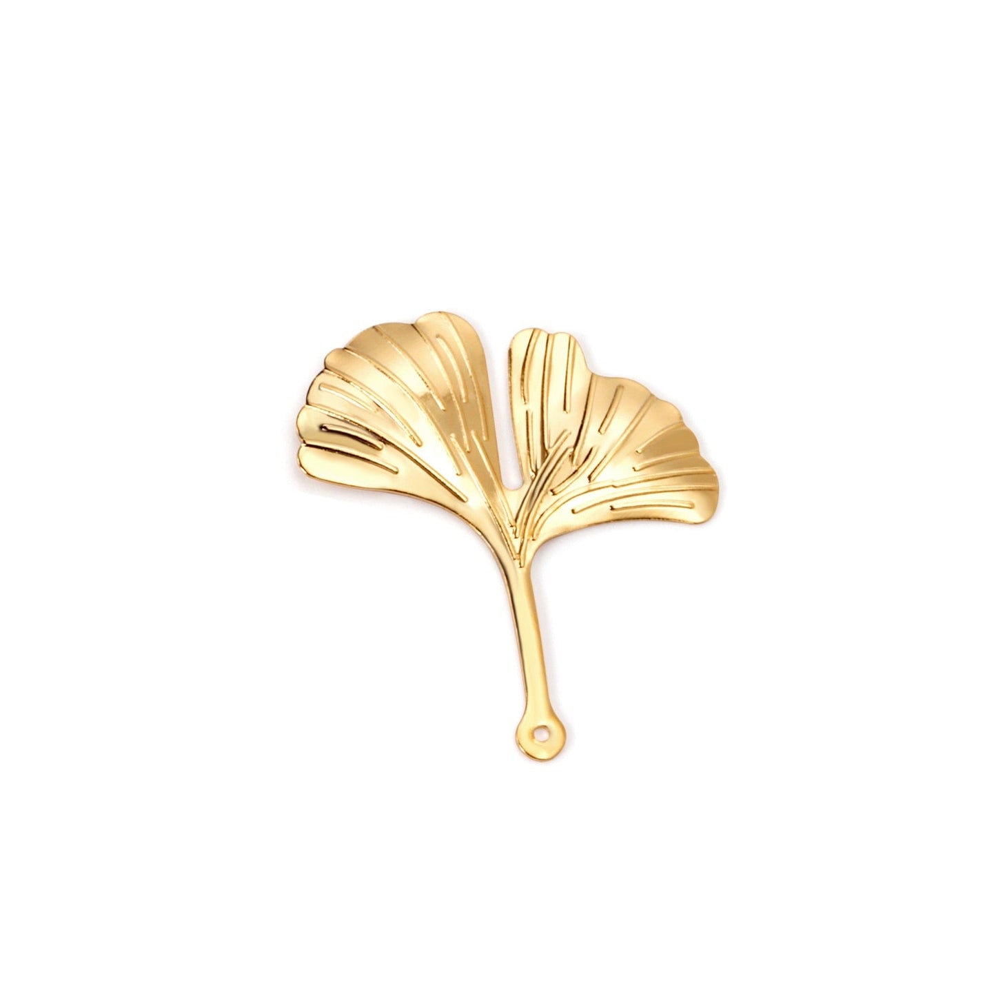 ASON 100 Pcs/Lots Ginkgo Biloba Charms Leaf Pendant Gold 316L Stainless Steel For Necklace DRY Handmade Jewelry Making Supplies