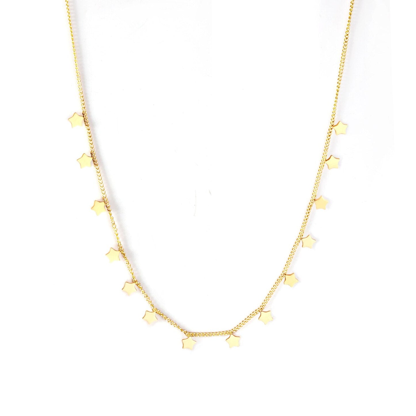 Bohemia Star Collier Elegant Stainless Steel Jewelry Flash Women's Chains Necklaces Office Lady Collars