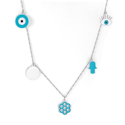 Blue Turkish Eyes Jewelry Evil Eyes Necklaces For Woman Stainless Steel Choker Fashion Aesthetic Eyes Strange Thing