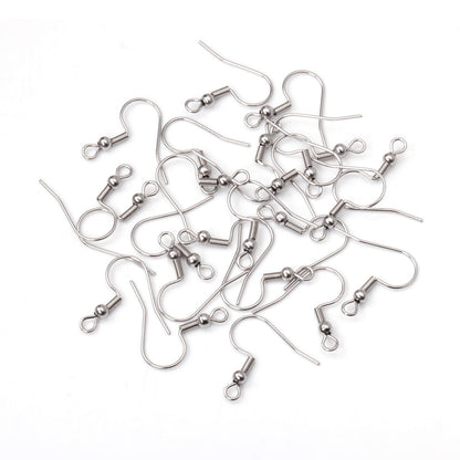 ASON 100 Gold/Silver Color Stainless Steel Earring Hooks,With Steel Ball Jewelry, Can Be Used For DIY Jewelry Making Accessories