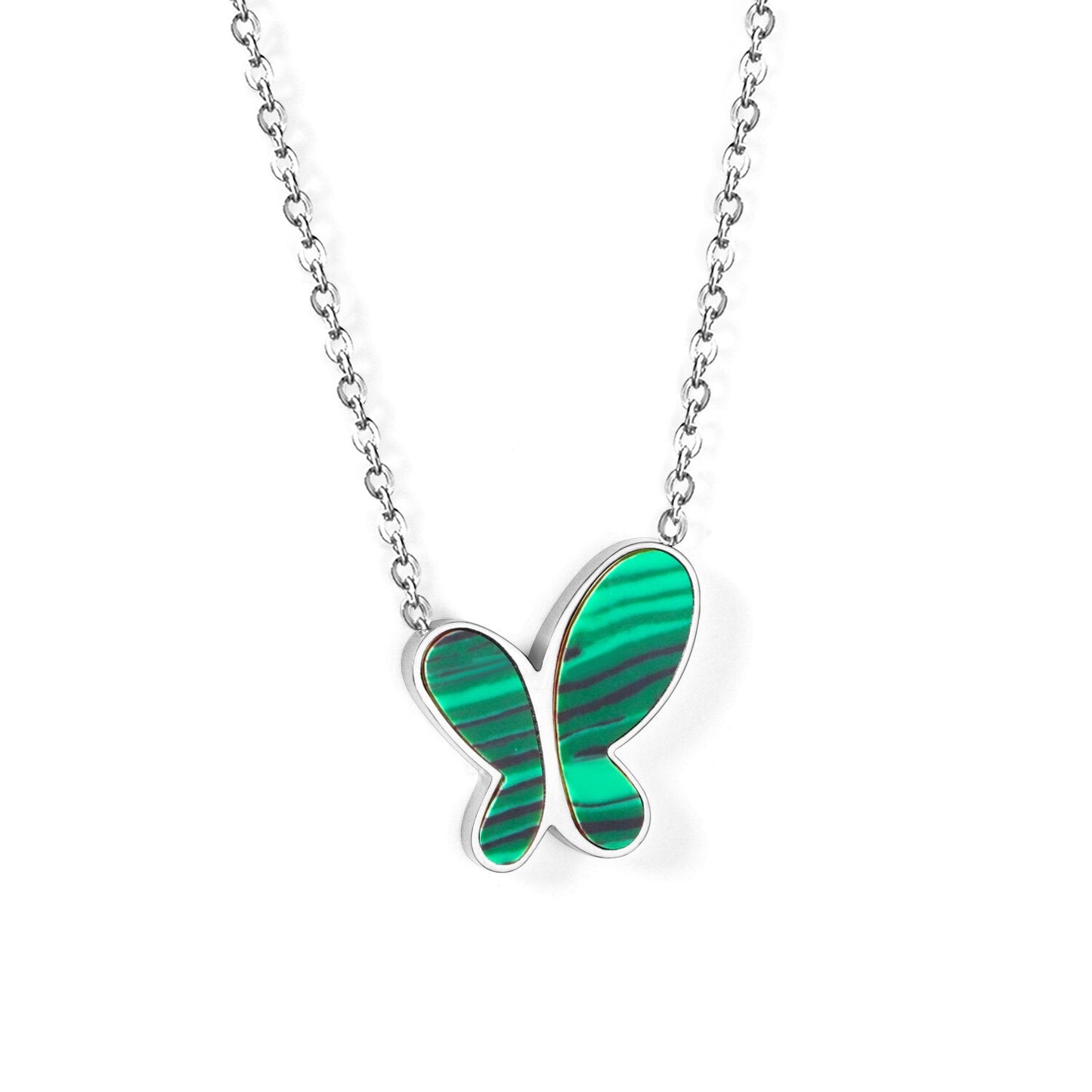 Enamel Girls Kids Jewelry New Fashion Stainless Steel Butterfly Pendant Necklaces For Women Korean Style bijoux femme