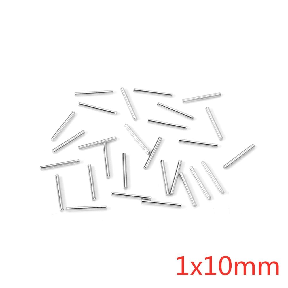 ASON 100pcs/lot Stainless Steel Bar Metal Rod Charm Accessories for DIY Jewelry Making Supplies