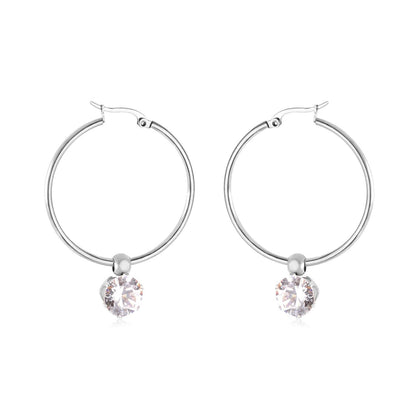 Stainless Steel 2020 Hoop Zircon Earrings Circle Hoop Korean Earring Set For Women Fashion Jewelry aretes de mujer
