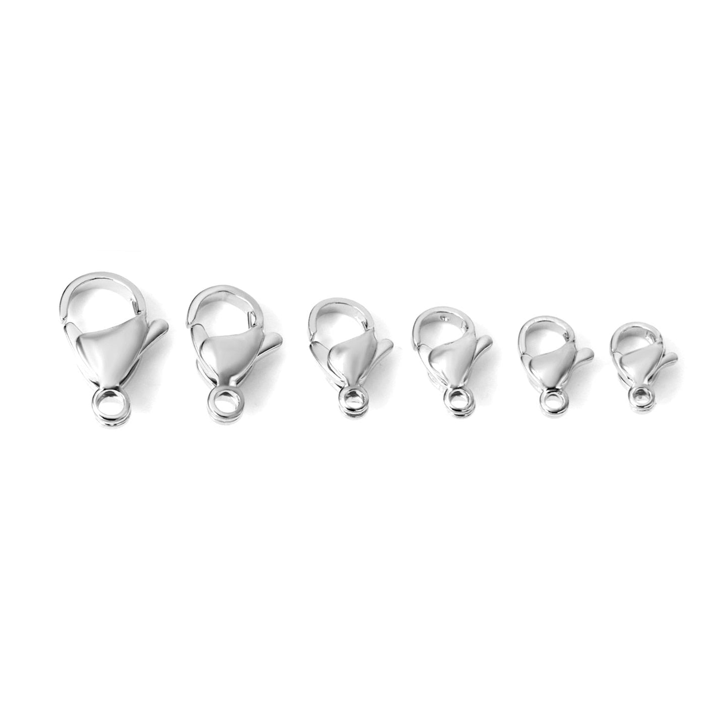ASON 100Pcs/Lot Gold/Silver Color Stainless Steel Lobster Clasp Hooks Necklace Bracelet Accessories For Jewelry Making Supplies