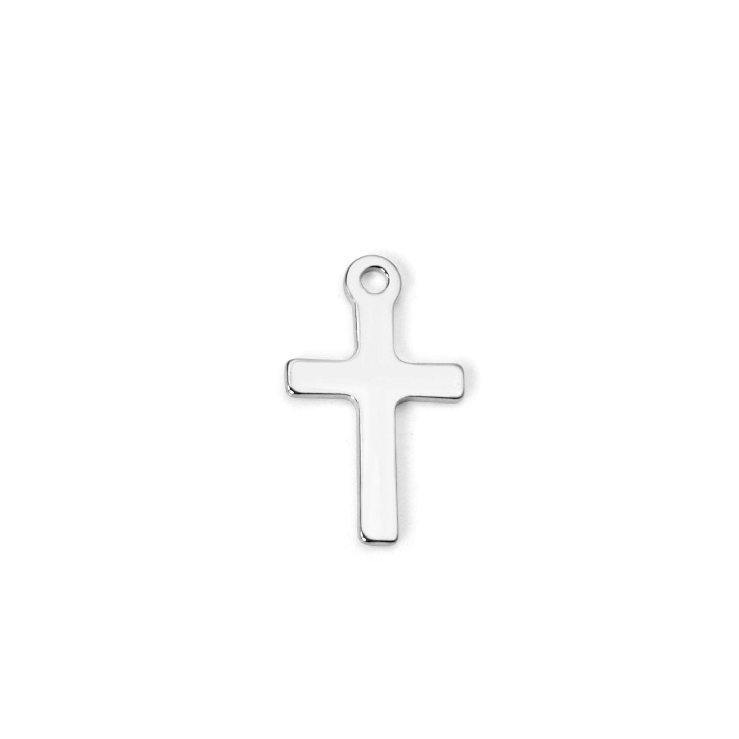 ASON 100Pcs/Lots Cross Charms 316L Stainless Steel Religious Pendant Gold Silver Color For Necklace DIY Jewelry Making Supplies